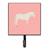 "Caroline's Treasures Paso Fino Horse Pink Check Wall Hook, Small, Multicolor"