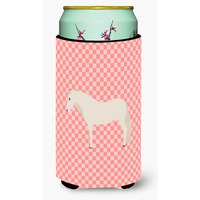 "Caroline's Treasures Paso Fino Horse Pink Check Decorative Can Hugger, Tall Boy, Multicolor"