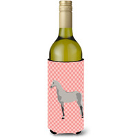 "Caroline's Treasures Orlov Trotter Horse Pink Check Decorative Bottle Hugger, 750 ml, Multicolor"