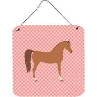 "Caroline's Treasures Pink Arabian Horse Check Metal Print, 6hx6w"
