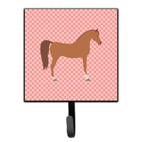 "Caroline's Treasures Arabian Horse Pink Check Wall Hook, Small, Multicolor"