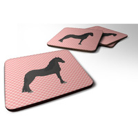 "Caroline's Treasures Friesian Horse Pink Check Decorative coasters, 3.5, Multicolor"