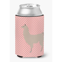 "Caroline's Treasures Llama Pink Check Decorative Can Hugger, Multicolor"