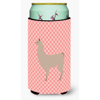 "Caroline's Treasures Llama Pink Check Decorative Can Hugger, Tall Boy, Multicolor"