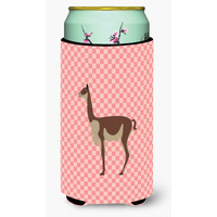 "Caroline's Treasures Vicugna or Vicuna Pink Check Decorative Can Hugger, Tall Boy, Multicolor"