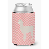"Caroline's Treasures Alpaca Pink Check Decorative Can Hugger, Multicolor"