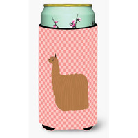 "Caroline's Treasures Alpaca Suri Pink Check Decorative Can Hugger, Tall Boy, Multicolor"
