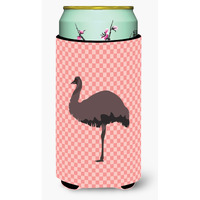 "Caroline's Treasures Emu Pink Check Decorative Can Hugger, Tall Boy, Multicolor"