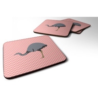 "Caroline's Treasures Rhea Pink Check Decorative Coasters, 3.5"", Multicolor"