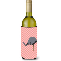 "Caroline's Treasures Rhea Pink Check Decorative Bottle Hugger, 750 ml, Multicolor"