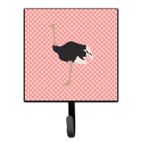 "Caroline's Treasures Common Ostrich Pink Check Wall Hook, Small, Multicolor"