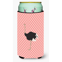 "Caroline's Treasures Common Ostrich Pink Check Decorative Can Hugger, Tall Boy, Multicolor"