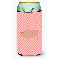 "Caroline's Treasures American Landrace Pig Pink Check Decorative Can Hugger, Tall Boy, Multicolor"