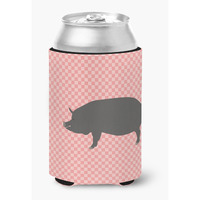 "Caroline's Treasures Berkshire Pig Pink Check Decorative Can Hugger, Multicolor"