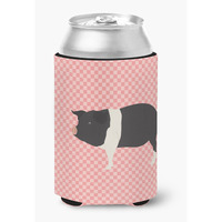 "Caroline's Treasures Hampshire Pig Pink Check Decorative Can Hugger, Multicolor"