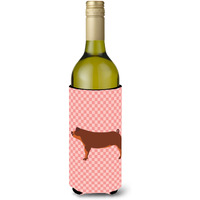 "Caroline's Treasures Duroc Pig Pink Check Decorative Bottle Hugger, 750 ml, Multicolor"