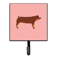 "Caroline's Treasures Duroc Pig Pink Check Wall Hook, Small, Multicolor"