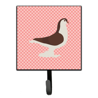 "Caroline's Treasures Large Pigeon Pink Check Wall Hook, Small, Multicolor"