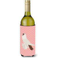"Caroline's Treasures German Helmet Pigeon Pink Check Decorative Bottle Hugger, 750 ml, Multicolor"