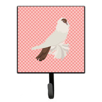 "Caroline's Treasures German Helmet Pigeon Pink Check Wall Hook, Small, Multicolor"