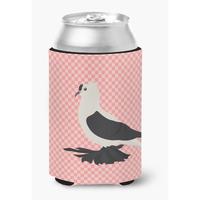 "Caroline's Treasures Saxon Fairy Swallow Pigeon Pink Check Decorative Can Hugger, Multicolor"