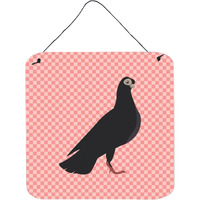 "Caroline's Treasures Pink Budapest Highflyer Pigeon Check Metal Print, 6hx6w"