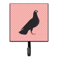 "Caroline's Treasures Budapest Highflyer Pigeon Pink Check Wall Hook, Small, Multicolor"