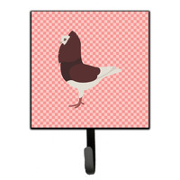 "Caroline's Treasures Capuchin Red Pigeon Pink Check Wall Hook, Small, Multicolor"