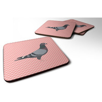 "Caroline's Treasures Racing Pigeon Pink Check Decorative coasters, 3.5, Multicolor"