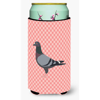 "Caroline's Treasures Racing Pigeon Pink Check Decorative Can Hugger, Tall Boy, Multicolor"