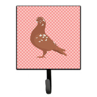 "Caroline's Treasures African Owl Pigeon Pink Check Wall Hook, Small, Multicolor"