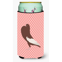 "Caroline's Treasures English Pouter Pigeon Pink Check Decorative Can Hugger, Tall Boy, Multicolor"