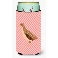 "Caroline's Treasures Golden Phoenix Quail Pink Check Decorative Can Hugger, Tall Boy, Multicolor"