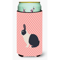 "Caroline's Treasures Dutch Rabbit Pink Check Decorative Can Hugger, Tall Boy, Multicolor"