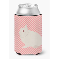 "Caroline's Treasures Hermelin Rabbit Pink Check Decorative Can Hugger, Multicolor"