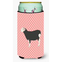 "Caroline's Treasures Herwick Sheep Pink Check Decorative Can Hugger, Tall Boy, Multicolor"