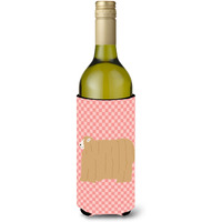 "Caroline's Treasures Lincoln Longwool Sheep Pink Check Decorative Bottle Hugger, 750 ml, Multicolor"