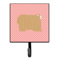 "Caroline's Treasures Lincoln Longwool Sheep Pink Check Wall Hook, Small, Multicolor"