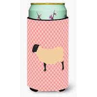"Caroline's Treasures Suffolk Sheep Pink Check Decorative Can Hugger, Tall Boy, Multicolor"