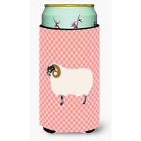 "Caroline's Treasures Scottish Blackface Sheep Pink Check Decorative Can Hugger, Tall Boy, Multicolor"