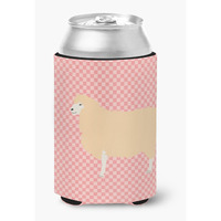 "Caroline's Treasures English Leicester Longwool Sheep Pink Check Decorative Can Hugger, Multicolor"
