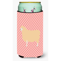 "Caroline's Treasures English Leicester Longwool Sheep Pink Check Decorative Can Hugger, Tall Boy, Multicolor"