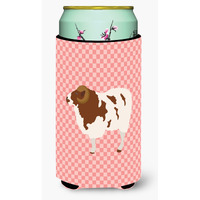 "Caroline's Treasures Jacob Sheep Pink Check Decorative Can Hugger, Tall Boy, Multicolor"