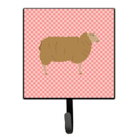 "Caroline's Treasures East Friesian Sheep Pink Check Wall Hook, Small, Multicolor"