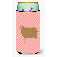 "Caroline's Treasures East Friesian Sheep Pink Check Decorative Can Hugger, Tall Boy, Multicolor"