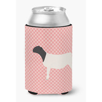 "Caroline's Treasures Dorper Sheep Pink Check Decorative Can Hugger, Multicolor"