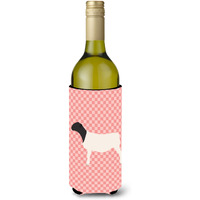 "Caroline's Treasures Dorper Sheep Pink Check Decorative Bottle Hugger, 750 ml, Multicolor"
