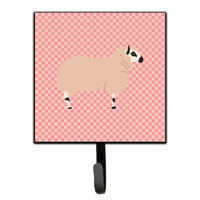 "Caroline's Treasures Kerry Hill Sheep Pink Check Wall Hook, Small, Multicolor"