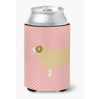 "Caroline's Treasures Horned Dorset Sheep Pink Check Decorative Can Hugger, Multicolor"
