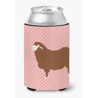 "Caroline's Treasures Merino Sheep Pink Check Decorative Can Hugger, Multicolor"